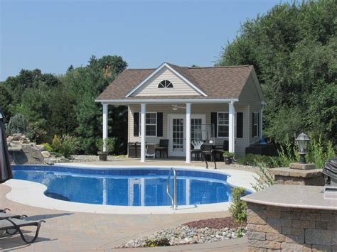 galvanized metal wood pool house|prefab pool house with overhang.